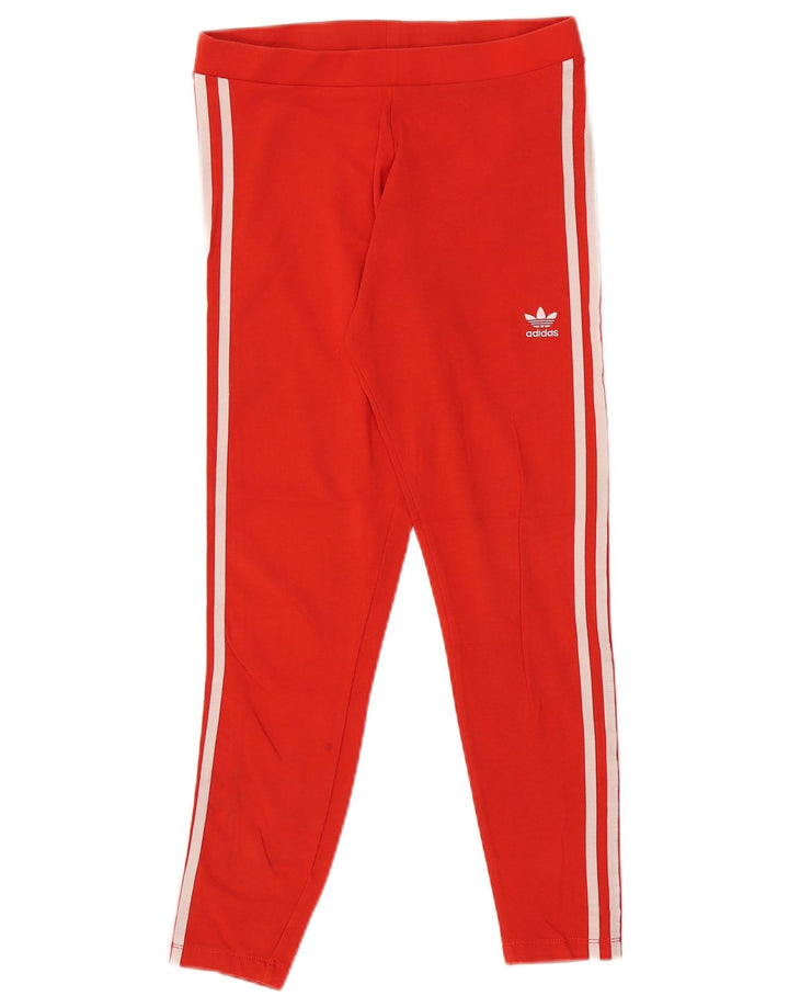 Adidas Womens Leggings UK 10 Small Red Cotton