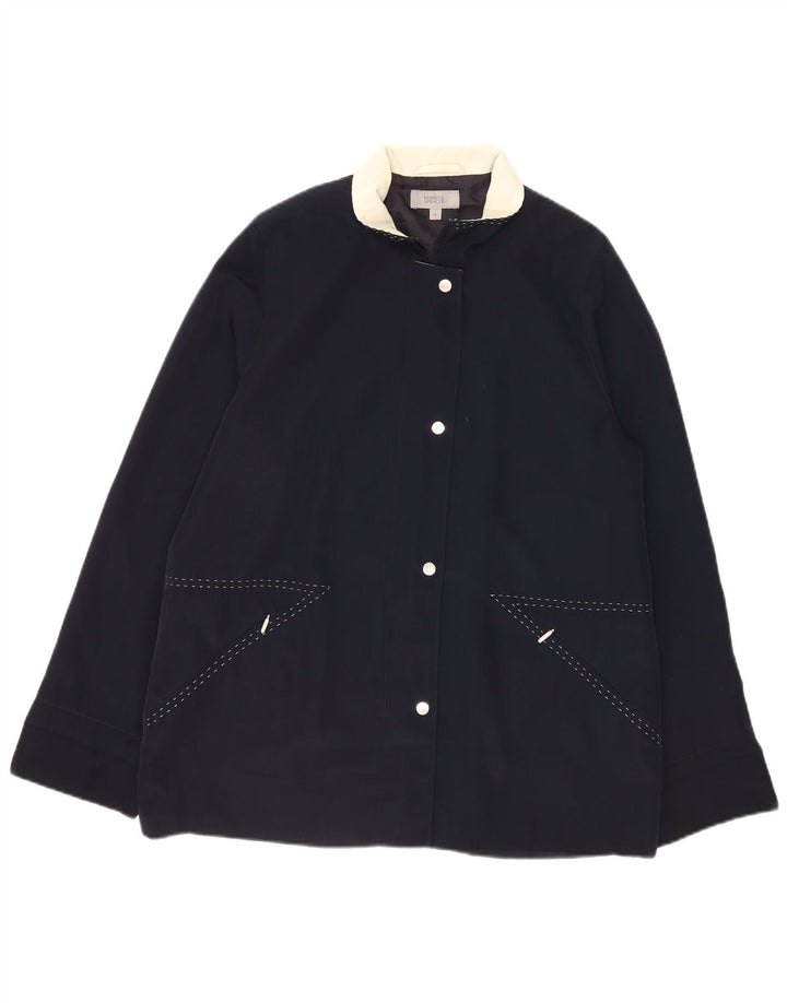 Marks & Spencer Damen Bomberjacke UK 16 Large Marineblau Polyester