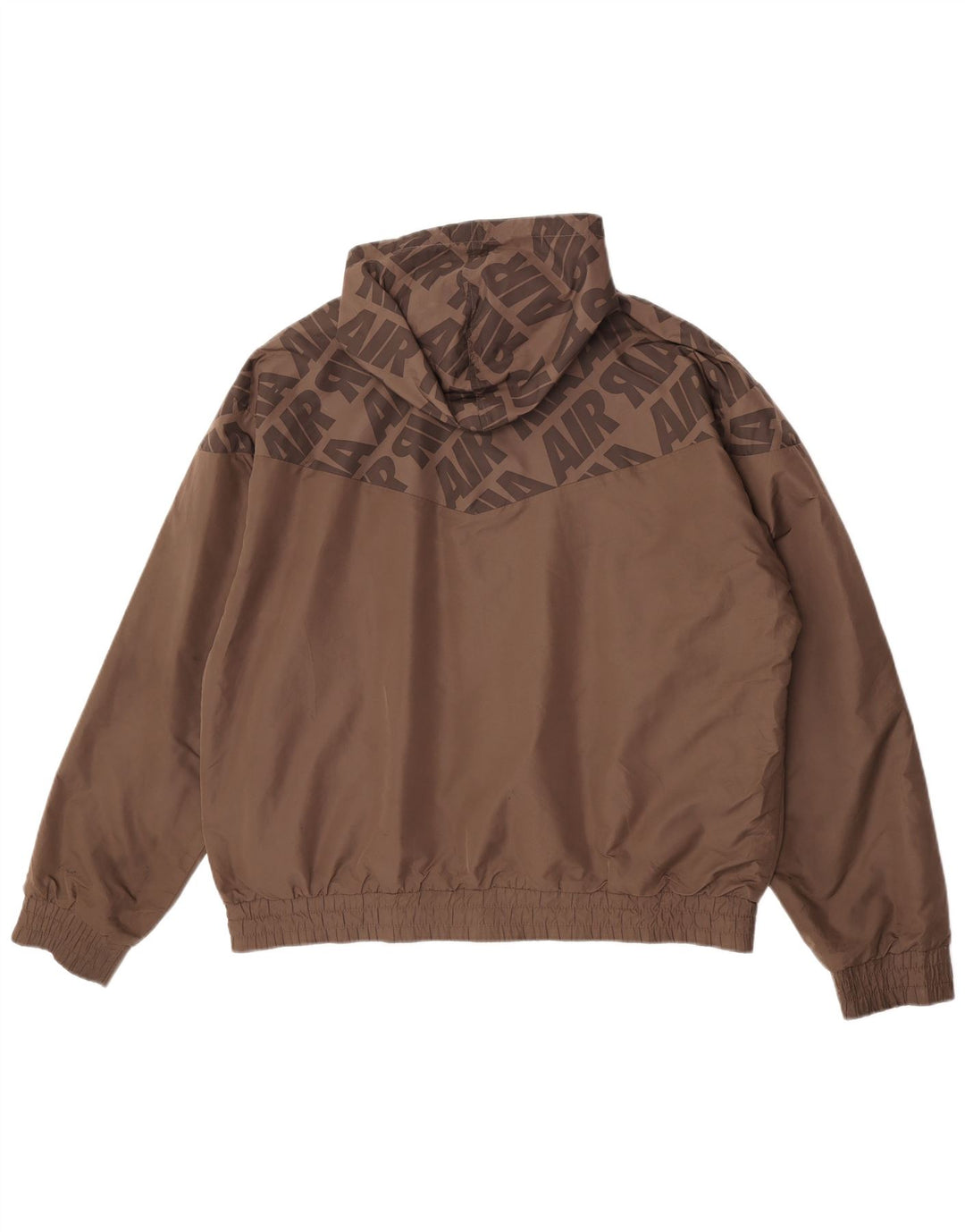 Nike Mens Hooded Graphic Reversible Jacket UK 45/47 XL Brown Polyester