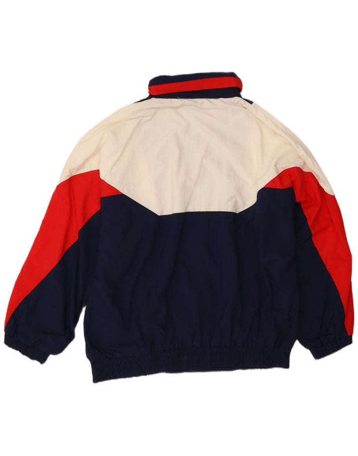 Giacca da ginnastica vintage da uomo XL in poliammide color block blu navy