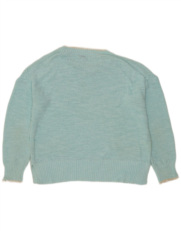 J. CREW Womens Oversized Boat Neck Jumper Sweater UK 14 Medium Turquoise