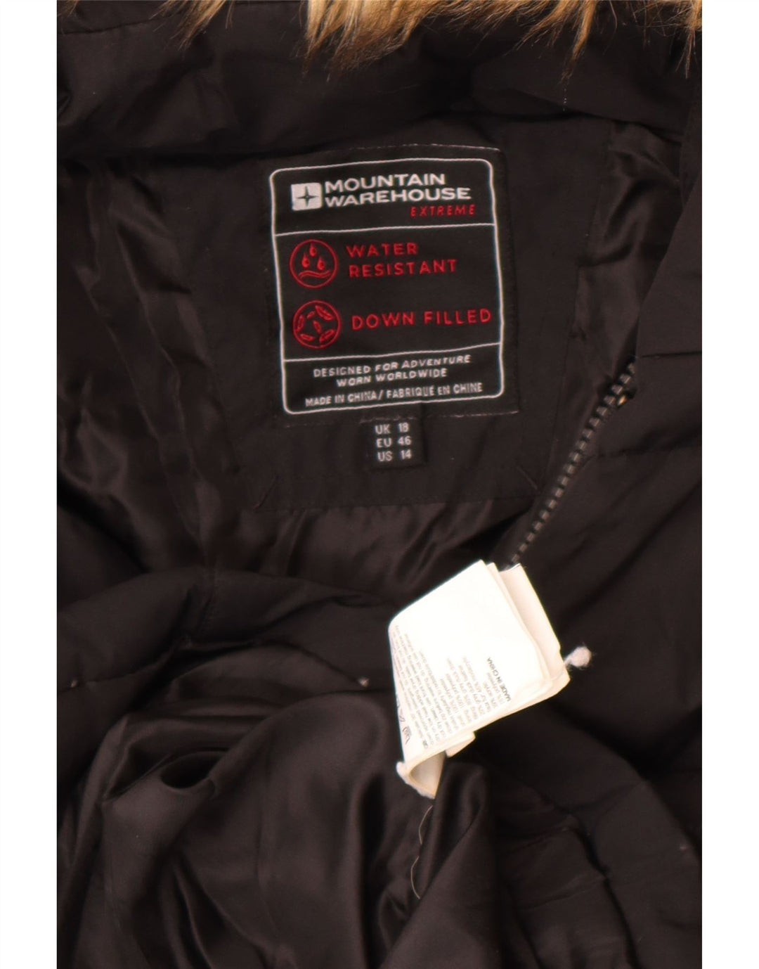 Mountain Warehouse Womens Hooded Padded Coat UK 18 XL Black Polyester