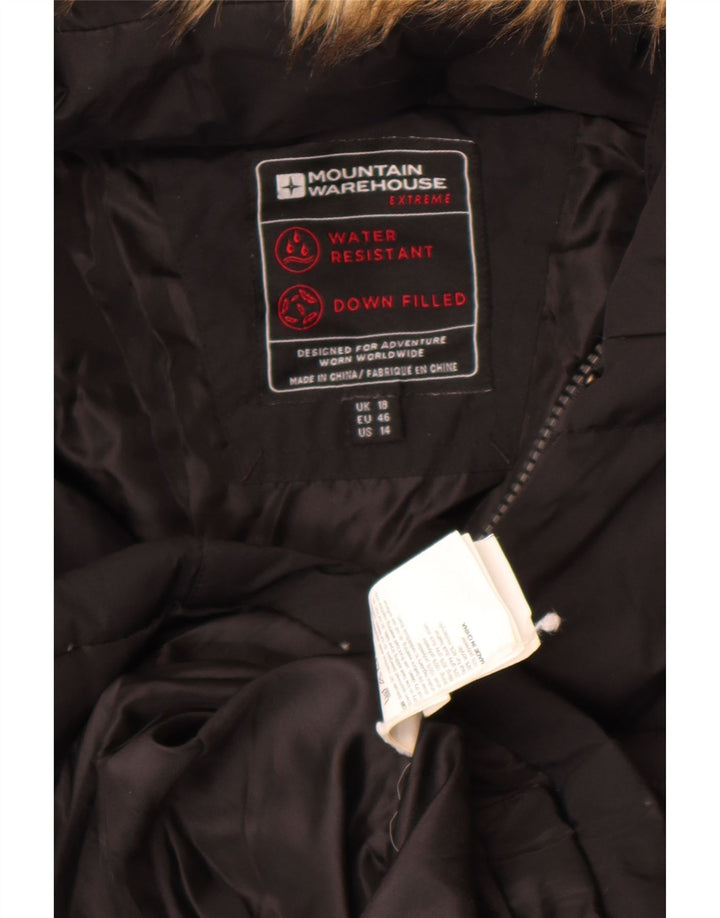 Mountain Warehouse Womens Hooded Padded Coat UK 18 XL Black Polyester