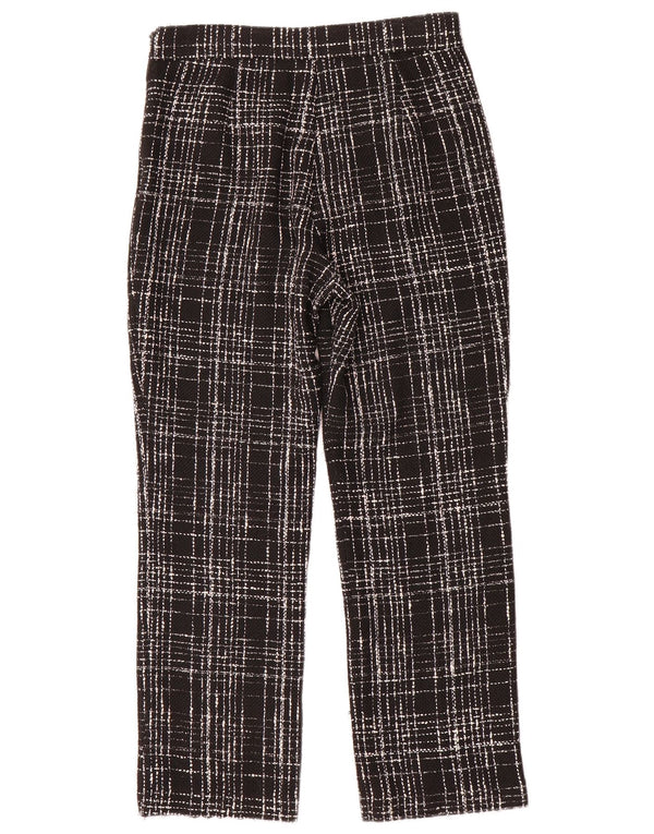 Zara Calça feminina reta casual XS W24 L26 xadrez preta