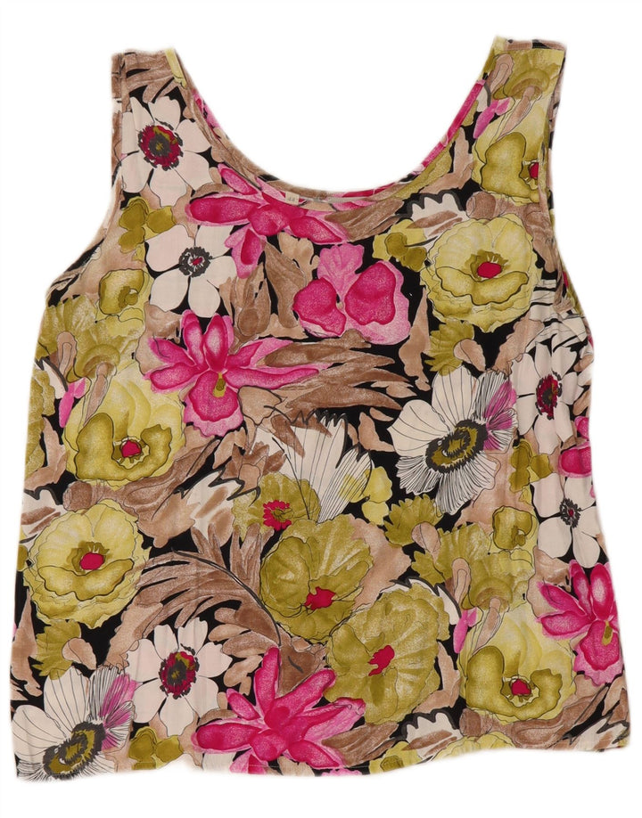 vintage Womens Crop Sans Manches Blouse Top IT 44 Moyen Multicolore Floral