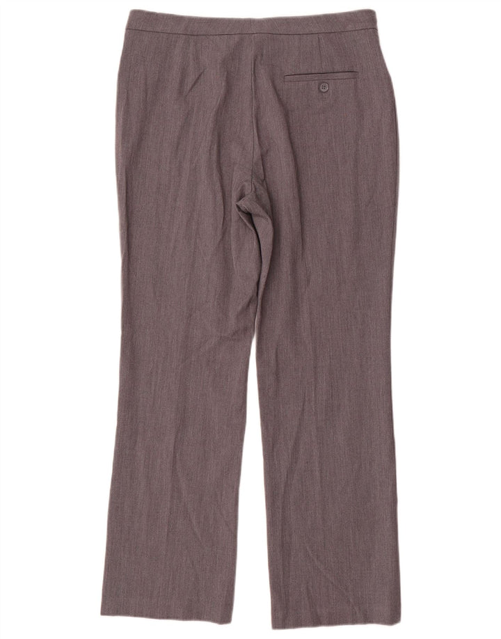 Marks & Spencer Womens Straight Suit Trousers UK 12 Medium W30 L28 Grey