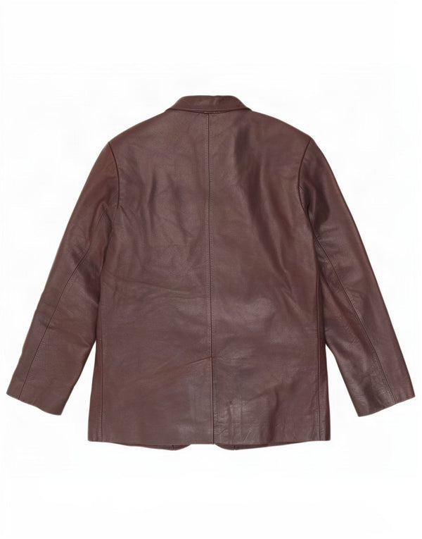 Jaqueta blazer masculina de couro com 3 botões Ben Sherman Reino Unido 38 marrom médio