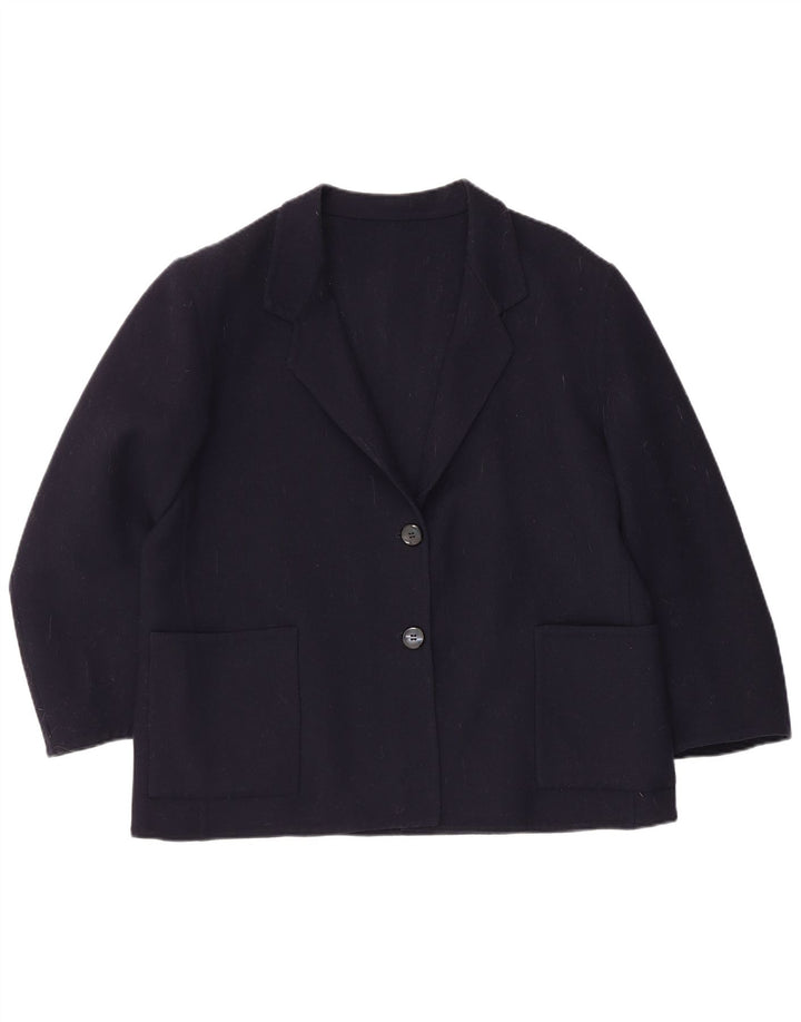 Piacenza Womens 3/4 Sleeve 2 Button Blazer Jacket UK 16 Large Navy Blue