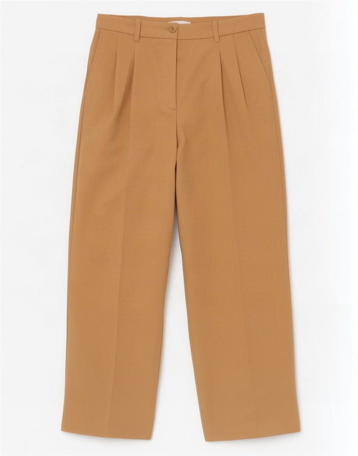Pantaloni da abito con pegging da donna Zara medi W28 L31 poliestere beige