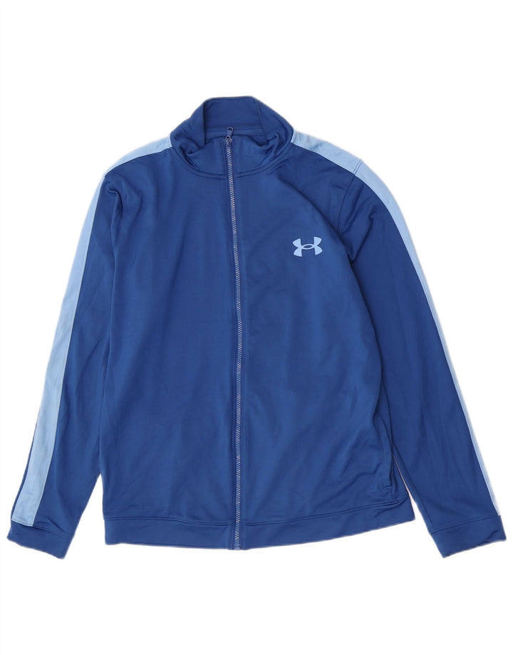 Мужская спортивная куртка Under Armour, большая синяя полиэстер с цветными блоками