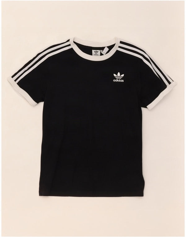 Adidas Dame T-Shirt Top UK 8 Small Black Bomuld