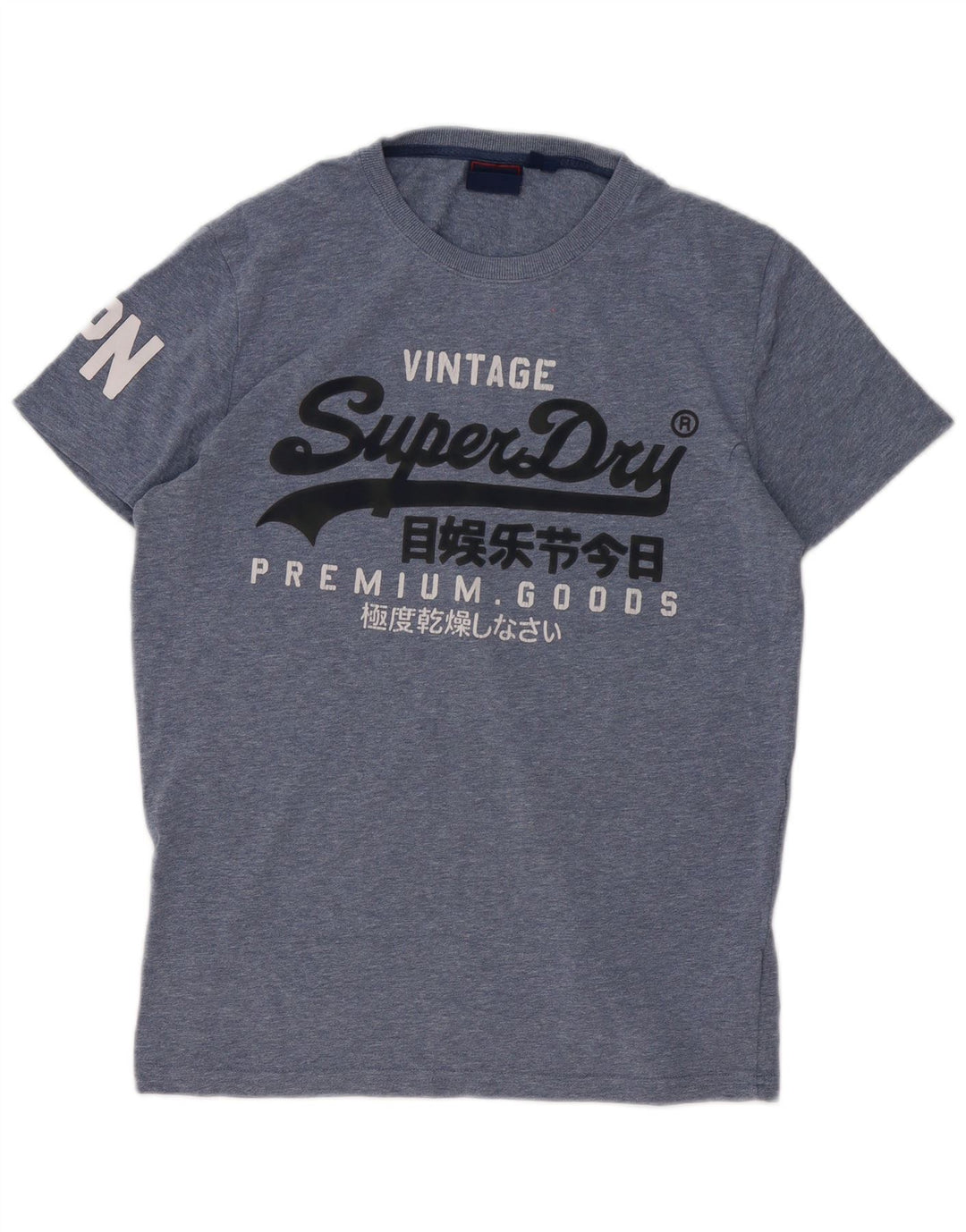 Superdry Mens Graphic T-Shirt Top Large Blue Cotton