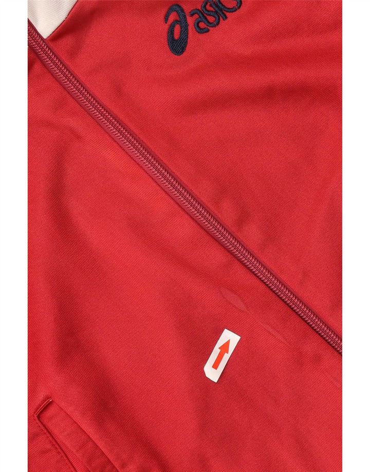 Asics Mens Graphic Tracksuit Top Jacket IT 52 Large Red Colourblock