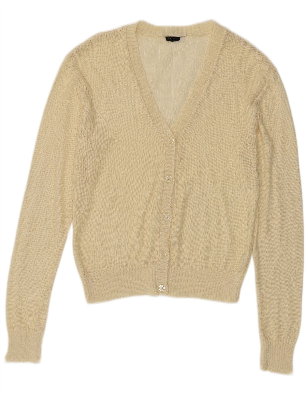 Vintage Womens Cardigan Sweater IT 44 Medium Yellow Acrylic