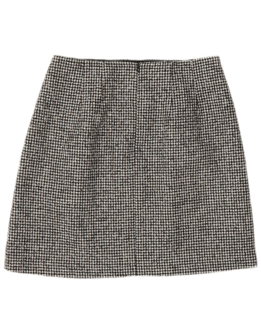 Massimo Dutti Damen Minirock Small W26 Schwarze Hahnentrittwolle