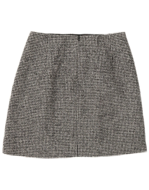 Massimo Dutti Damen Minirock Small W26 Schwarze Hahnentrittwolle