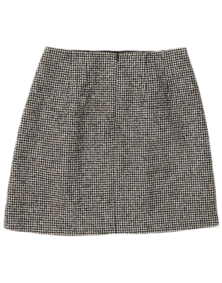 Massimo Dutti Damen Minirock Small W26 Schwarze Hahnentrittwolle