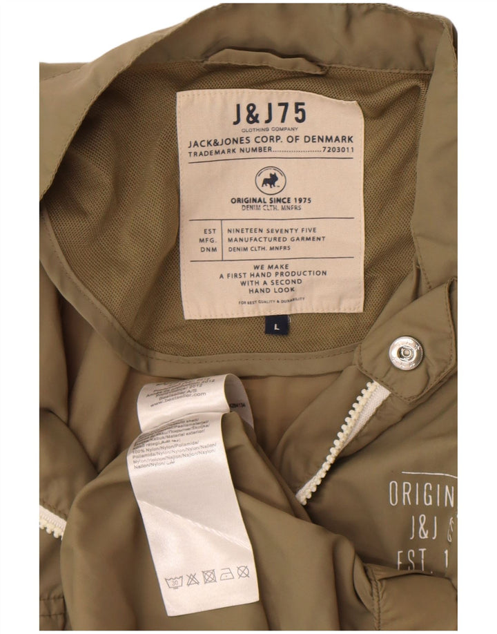 Jack & Jones Veste de Pluie Homme UK 40 Large Kaki Nylon