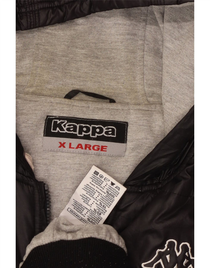 Kappa Mens Hooded Padded Jacket UK 42 XL Black Polyester