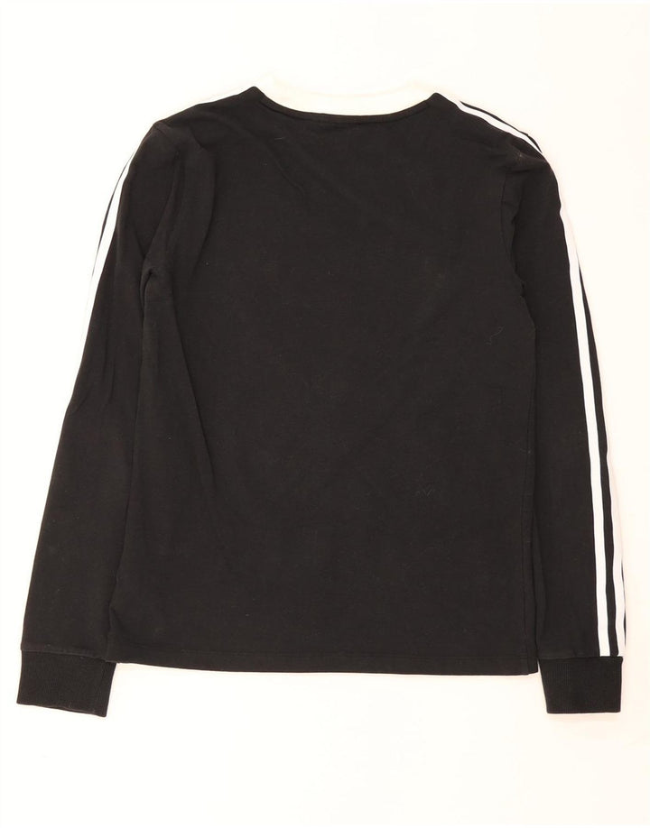 Adidas Womens Top Long Sleeve UK 8 Small Black Cotton