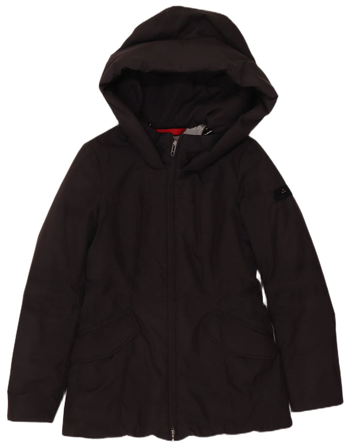 PEUTEREY Wattierte Damenjacke mit Kapuze IT 40 Small Schwarz Polyester
