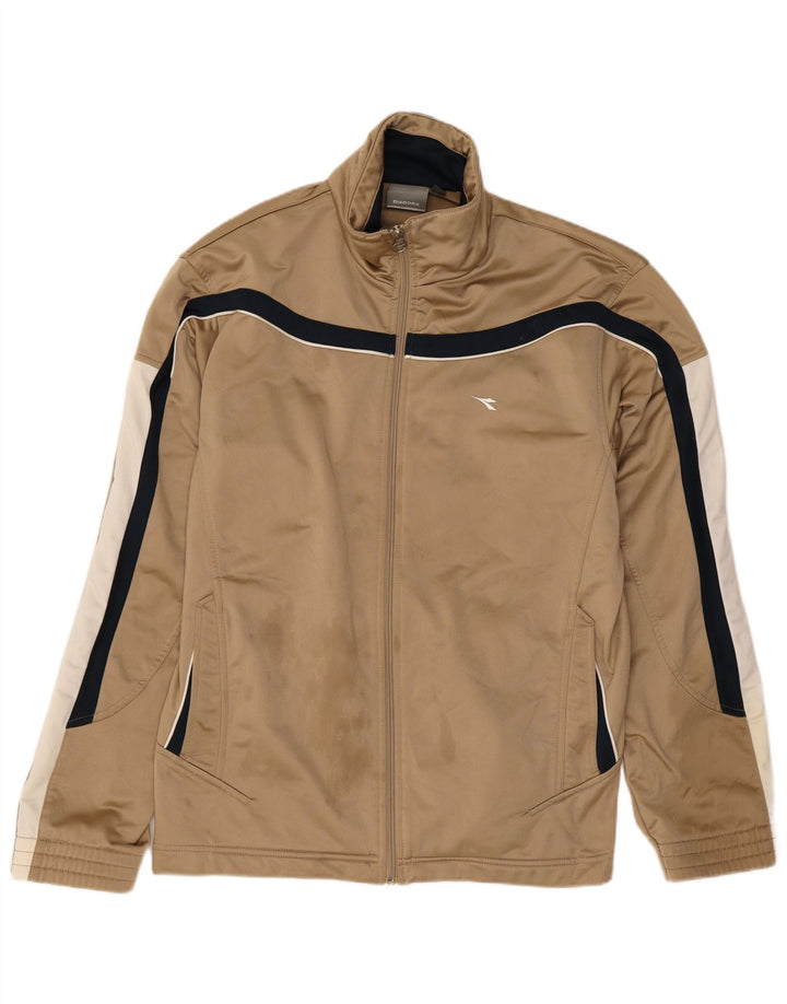 Diadora Veste de survêtement pour homme UK 40 Beige moyen Colorblock Polyester