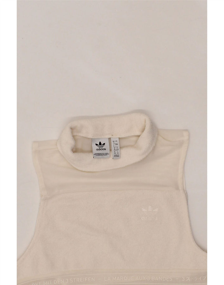 ADIDAS Womens See Through Vest Top UK 4 XS White Polyester Vintage Adidas and Second-Hand Adidas from Messina Hembry 