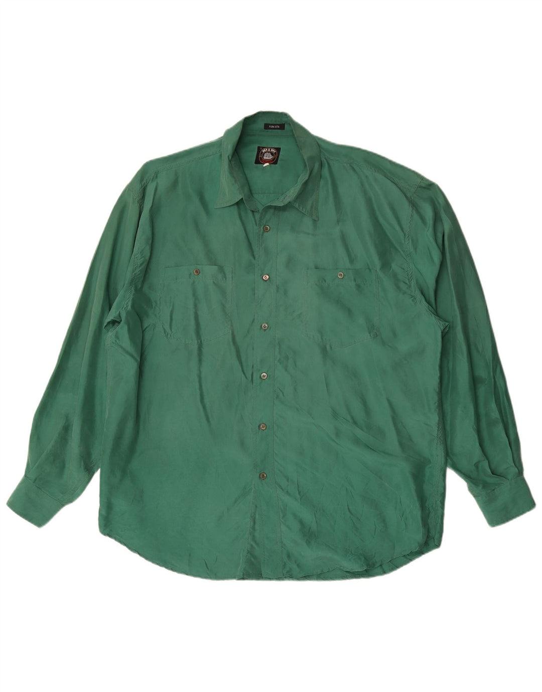 Sea & Sky Herreskjorte 2XL Grøn Silke