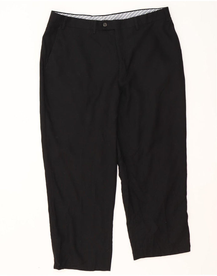 Izod Mens Straight Suit Trousers W38 L26 Black Polyester