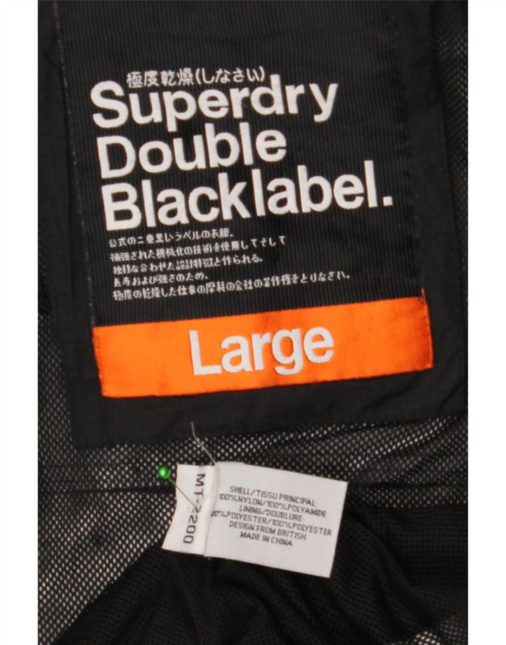 Superdry Womens Rain Jacket UK 16 Large Black Polyamide