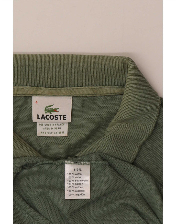 Lacoste Mens Polo Shirt Size 4 Medium Green Cotton