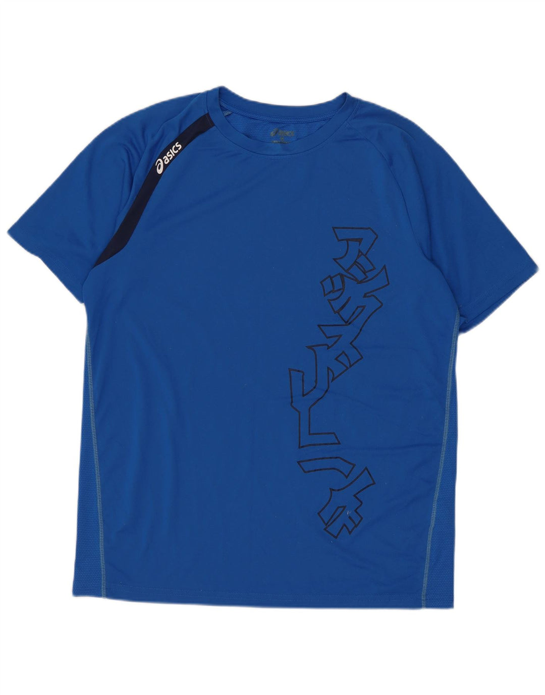 Asics Mens Graphic T-Shirt Top Medium Blue Polyester