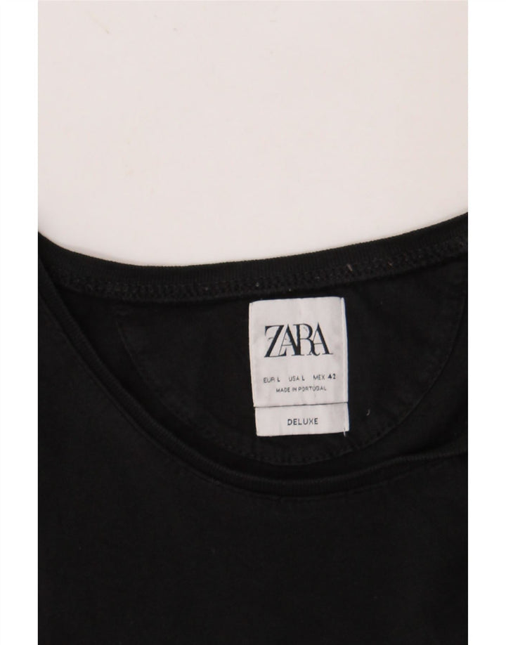 ZARA Mens T-Shirt Top Large Black