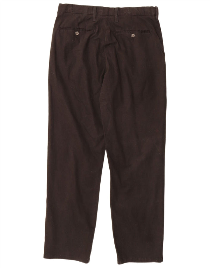 Marks & Spencer Mens Regular Fit Chino Trousers W32 L31 Black Cotton