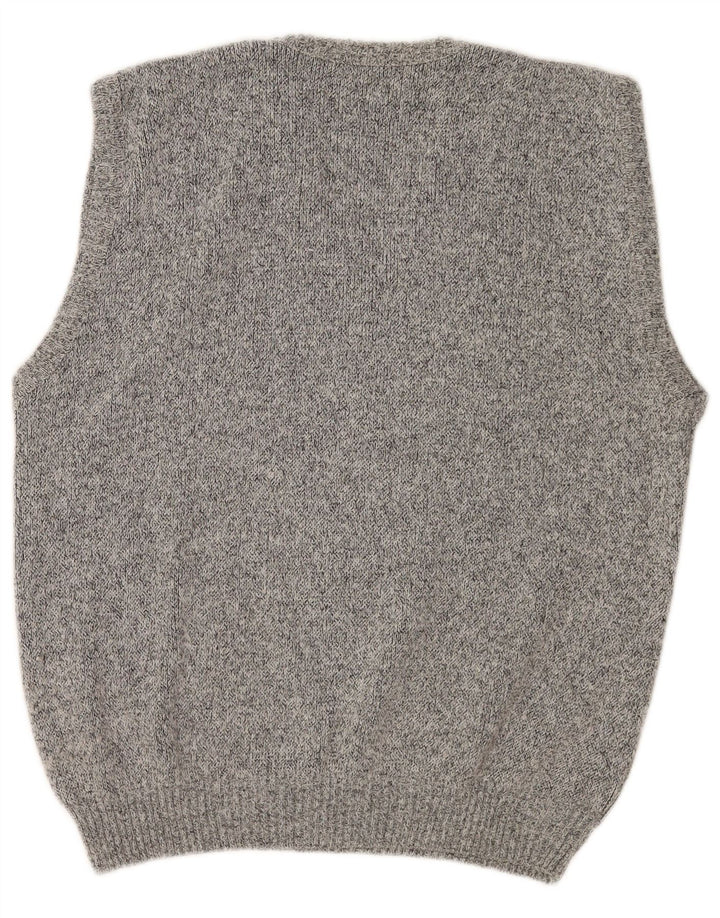 Vintage ανδρικό γιλέκο Tank Top EU 50 Medium Grey Geometric Polyacrylic