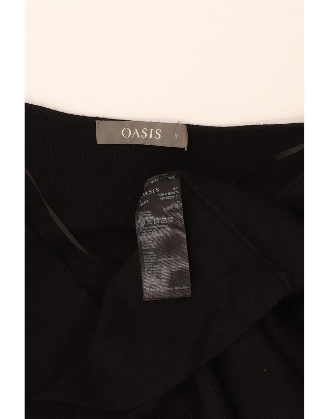 Oasis Womens Jumper Dress UK 10 Small Black Viscose