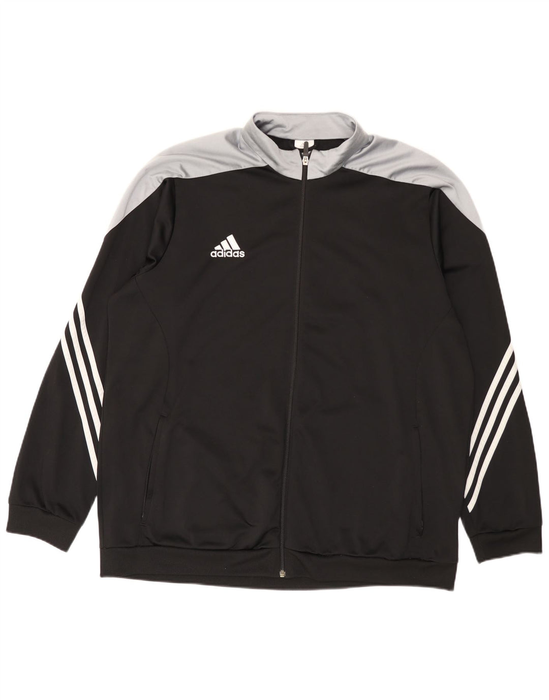 Adidas Mens Tracksuit Top Jacket 2XL Black Colourblock Polyester