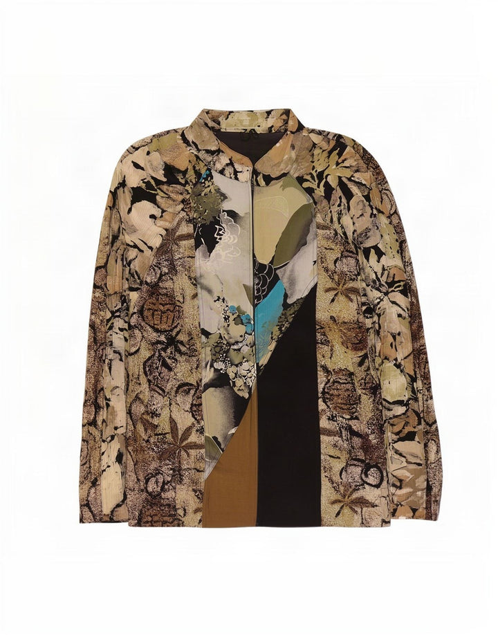 Gerry Weber Womens Oversized Bomber Jacket EU 40 Medium Khaki Floral Modal