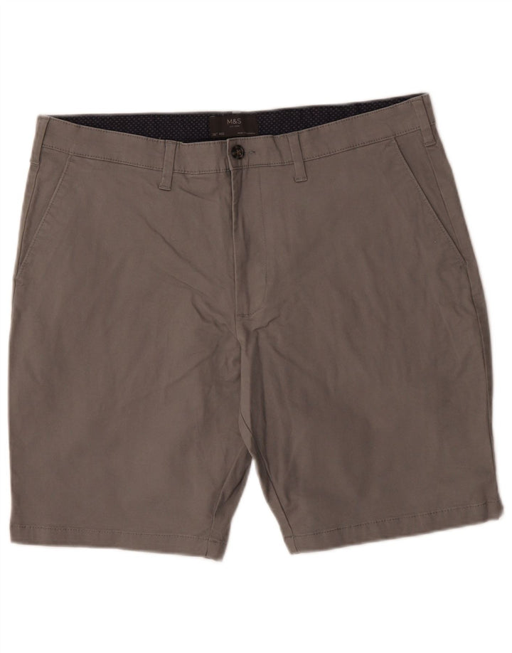 Marks & Spencer Mens Chino Shorts W36 Large Grey Cotton