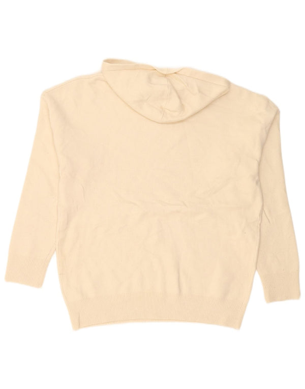 Zara Mens Hooded Jumper Sweater Small Off White