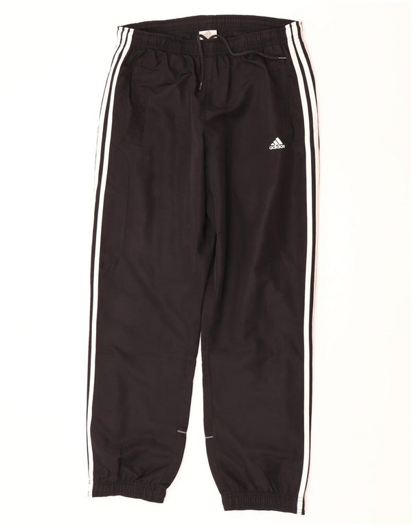 Calça de treino masculina Adidas Joggers UK 40/42 poliéster preto médio