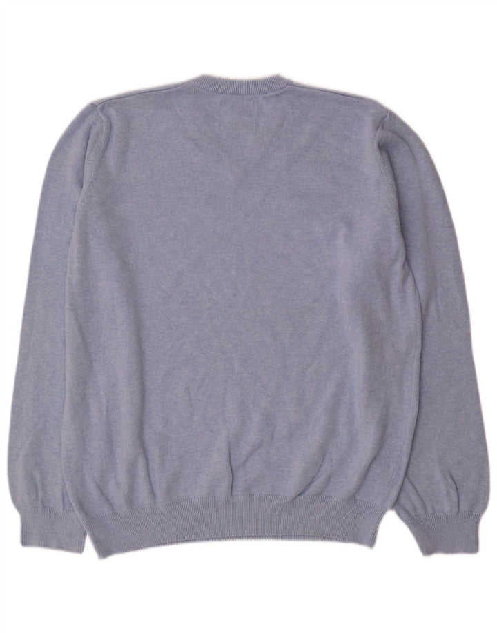Marks & Spencer Mens V-Neck Jumper Sweater XL Blue Cotton