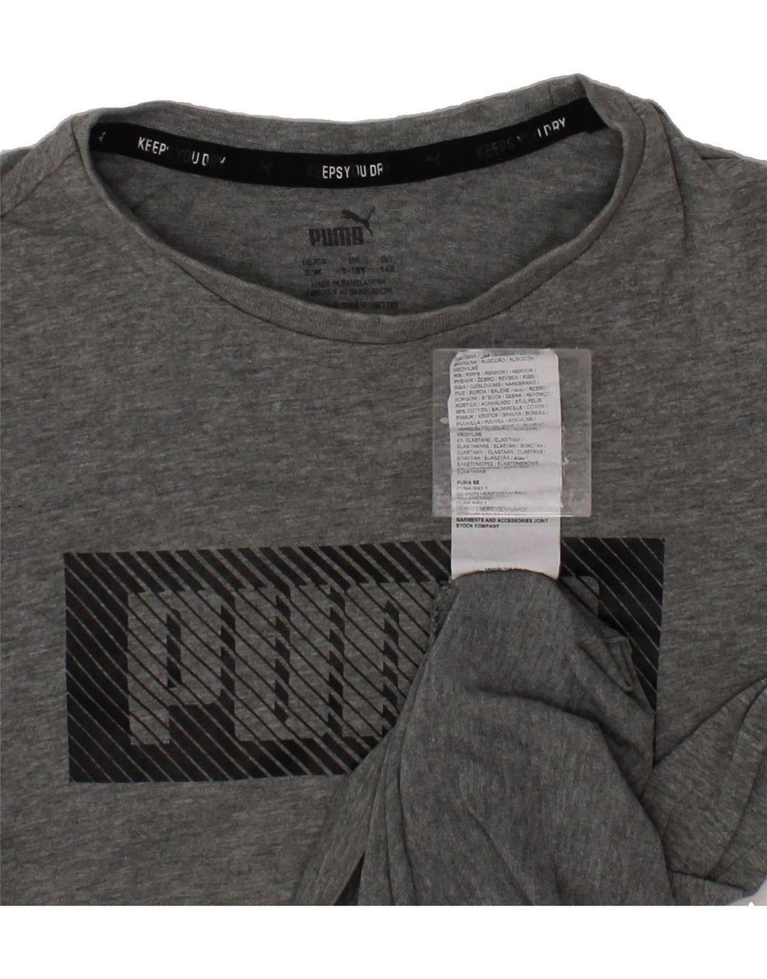 PUMA Boys Graphic T-Shirt Top 9-10 Years Grey Cotton Vintage Puma and Second-Hand Puma from Messina Hembry 