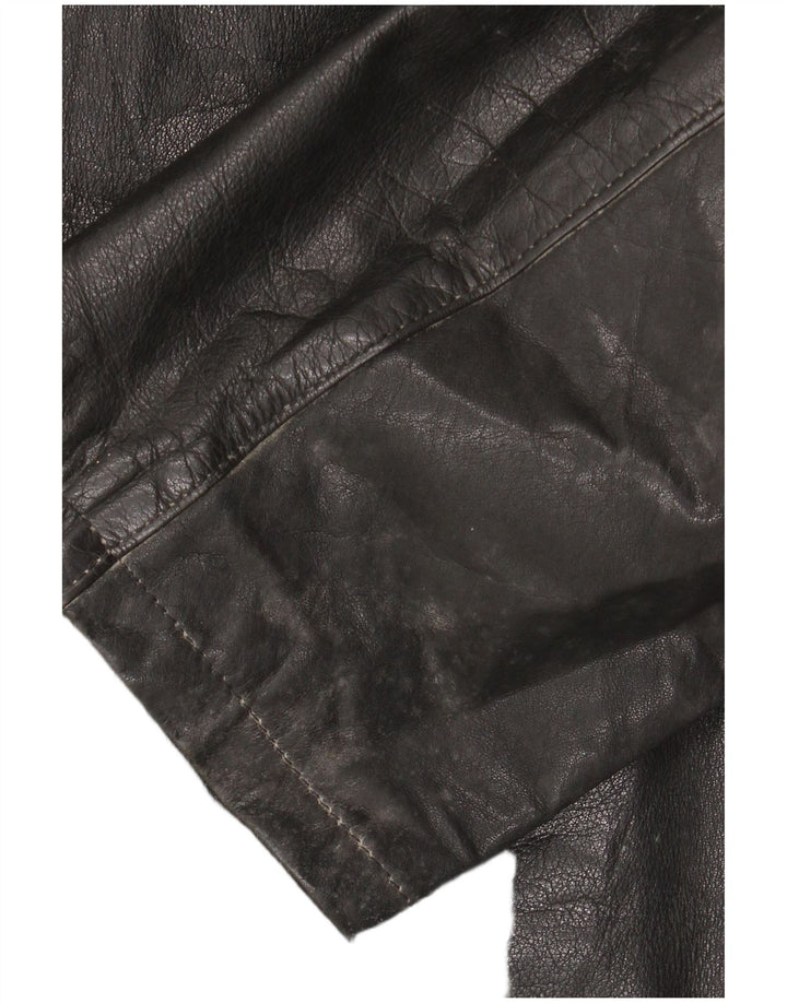 Vintage Mens Leather Jacket UK 42 XL Black Leather