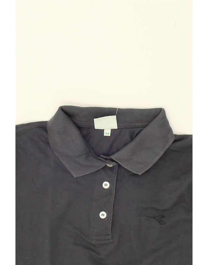 DIADORA Womens Polo Shirt IT 46 Large Black Cotton Vintage Diadora and Second-Hand Diadora from Messina Hembry 
