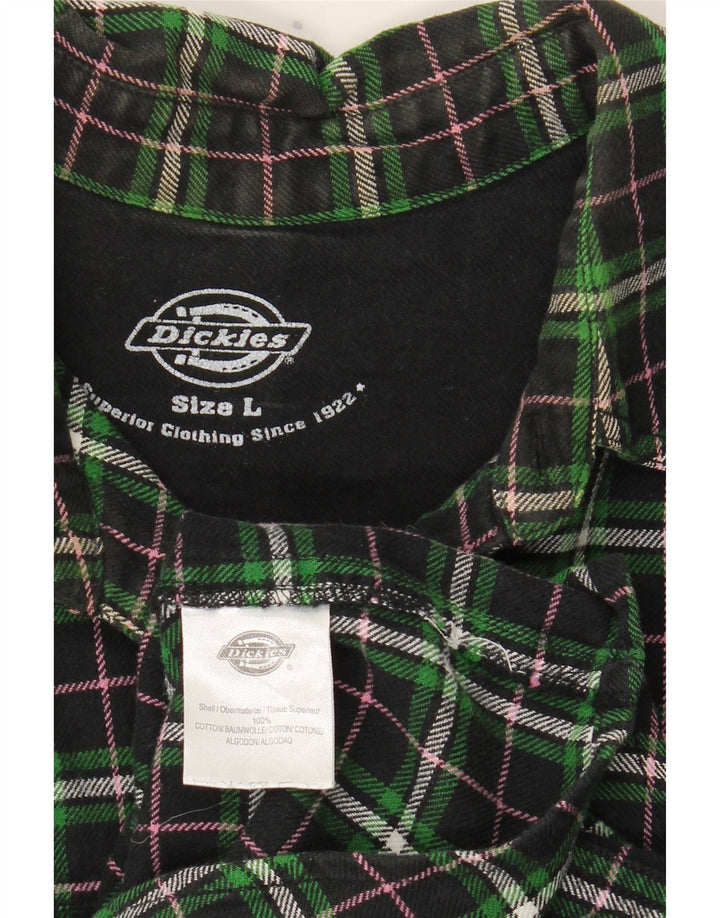 Dickies Mens Flannel Shirt Large Green Check Cotton