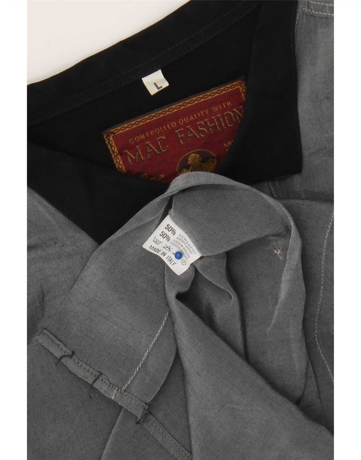 Mac Fashion Mens Shirt Large Grey Acetate
