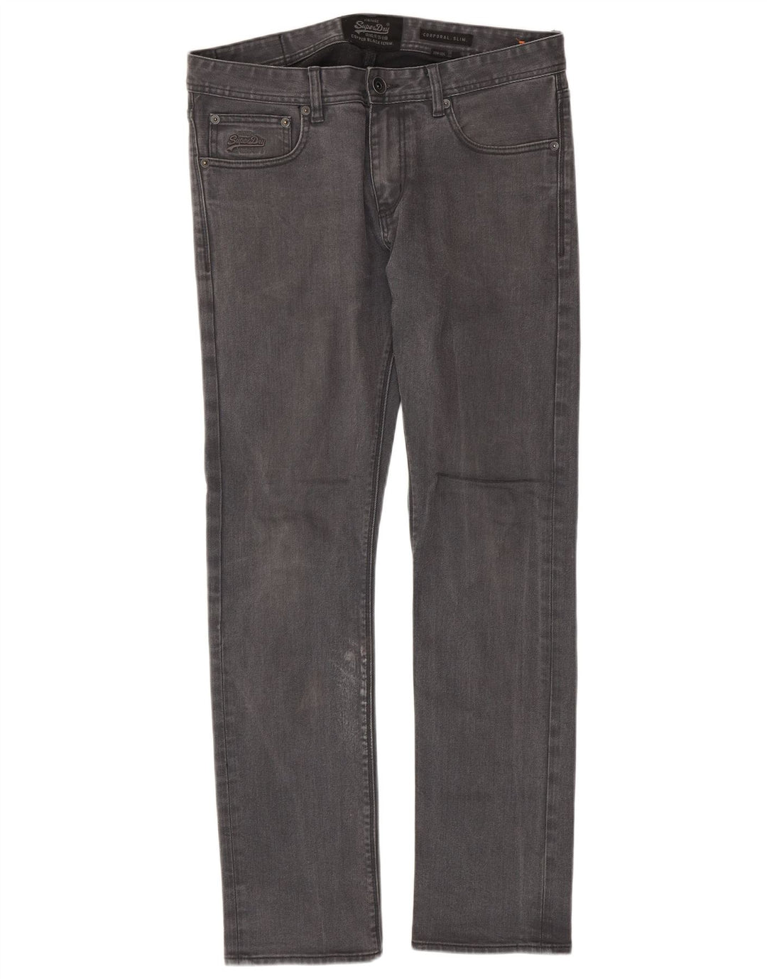 Superdry Herren Corporal Slim Jeans W33 L32 Graue Baumwolle
