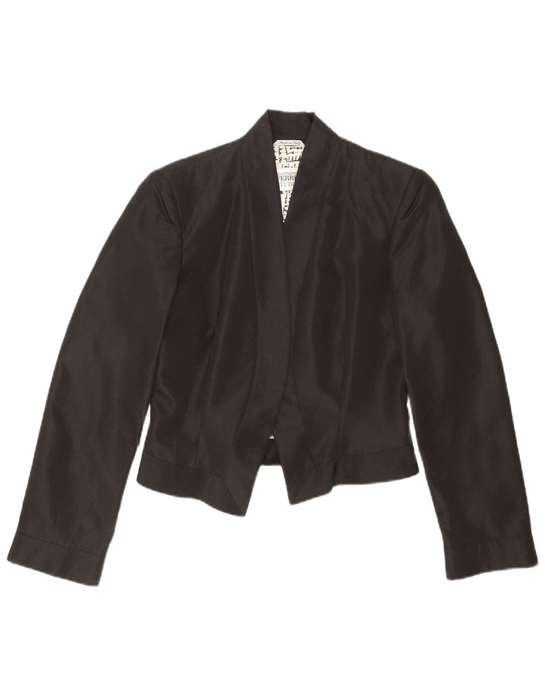 Gianfranco Ferre Womens Open Blazer Jacket UK 10 Small Black Acetate