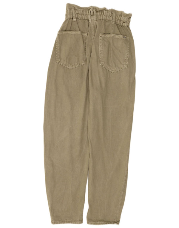 Zara Womens High Rise Tapered Jeans EU 36 XS W26 L25 Khaki